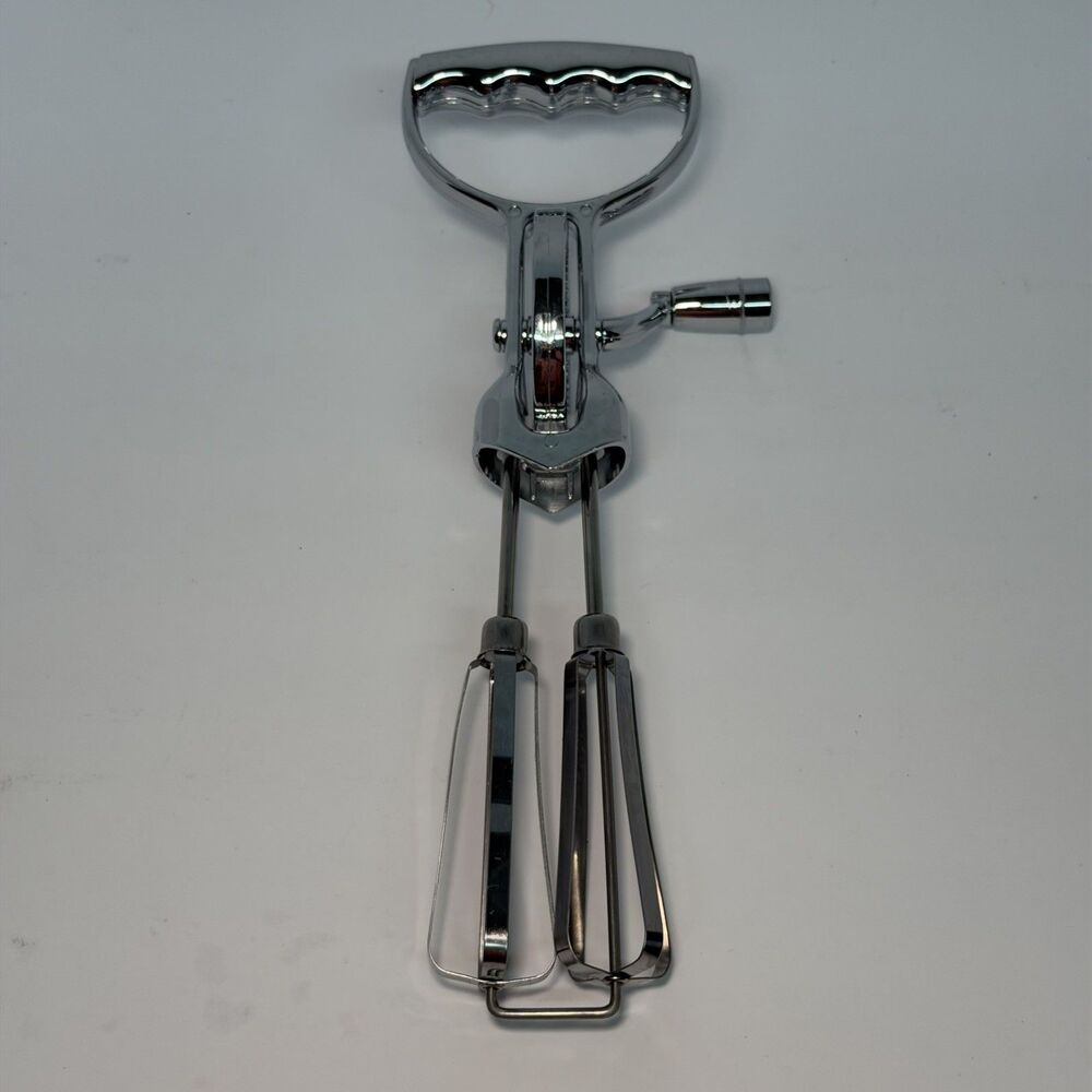 Unbranded Vintage 12-Inch Rotary Egg Beater, Baking Utensil, Kitchen Gadget